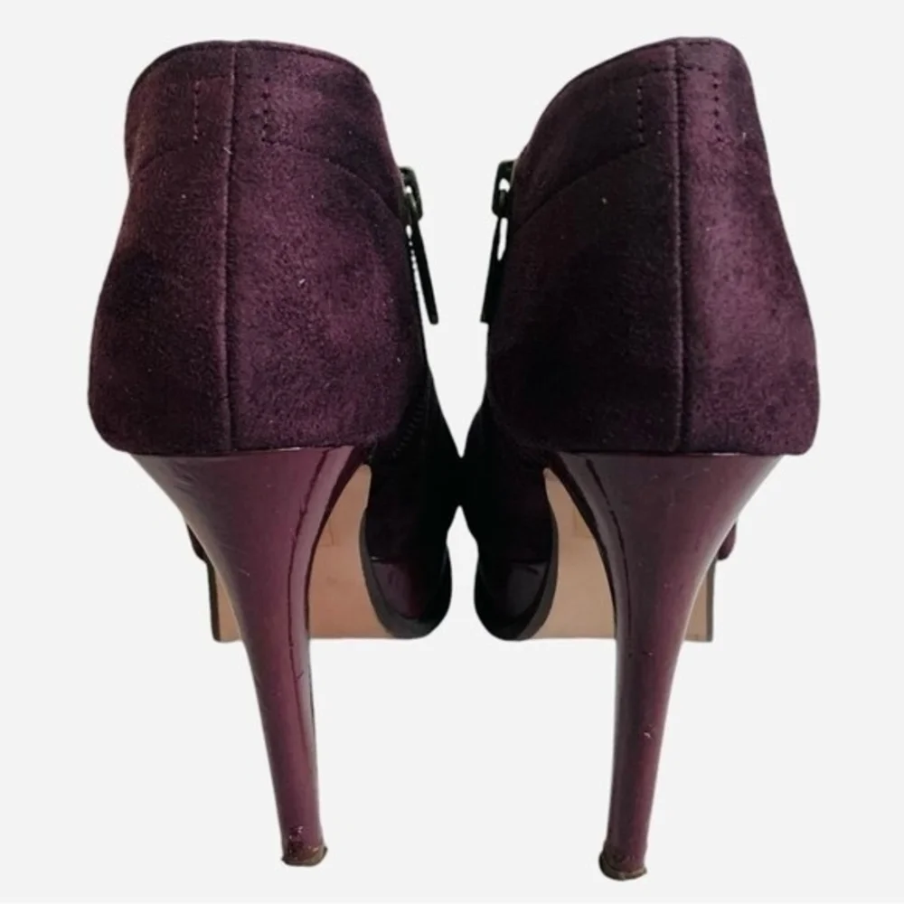 PRIMADONNA Burgundy Faux Suede Leather High Heel Ankle Booties Women’s Size 36